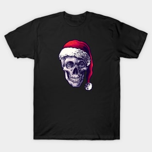 Cool Skull in Santa Hat T-Shirt